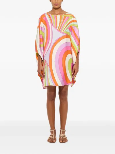Pucci Iride-print Silk Kaftan In Multi