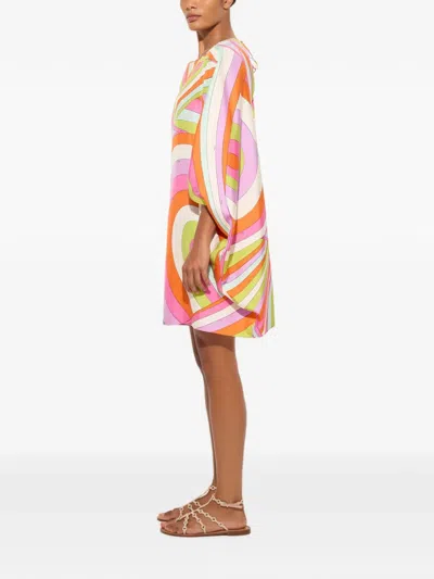 Pucci Iride-print Silk Kaftan In Multi