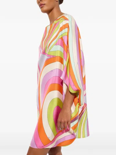 Pucci Iride-print Silk Kaftan In Multi