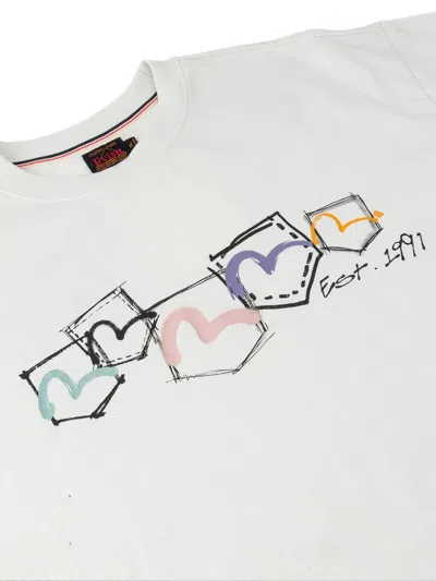 Evisu Hand-drawn Multi-pocket T-shirt In White