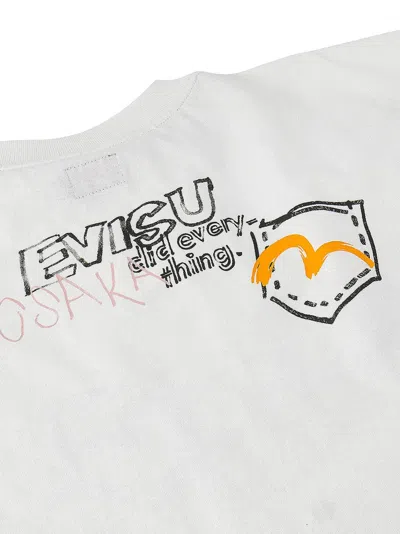 Evisu Hand-drawn Multi-pocket T-shirt In White
