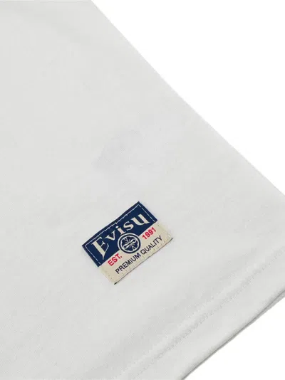 Evisu Hand-drawn Multi-pocket T-shirt In White