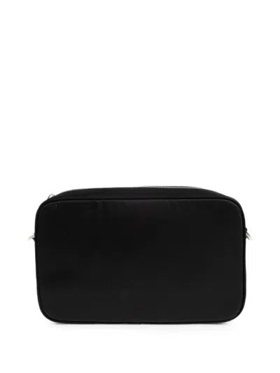 Amiri Staggered Logo-embroidered Canvas Camera Bag In Black