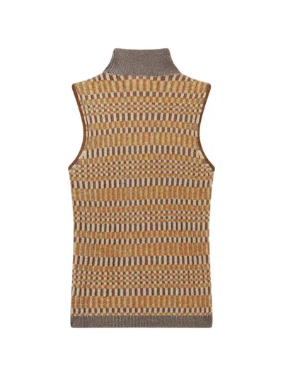 Retori Micro-check-stitch Sleeveless Top In Multi