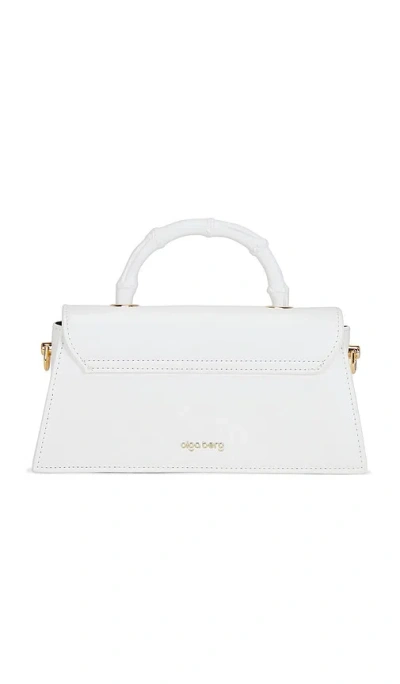Olga Berg Phoebe Bamboo Handle Bag In White