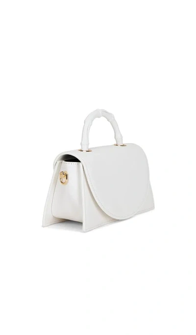 Olga Berg Phoebe Bamboo Handle Bag In White