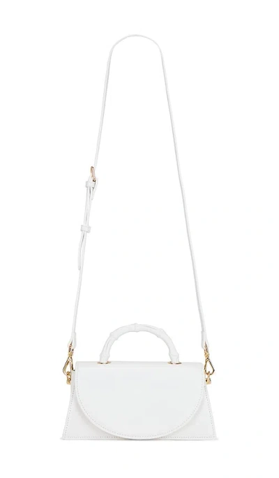 Olga Berg Phoebe Bamboo Handle Bag In White