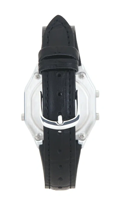 Casio La680 Series Leather Watch In Black