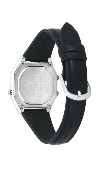 Casio La680 Series Leather Watch In Black
