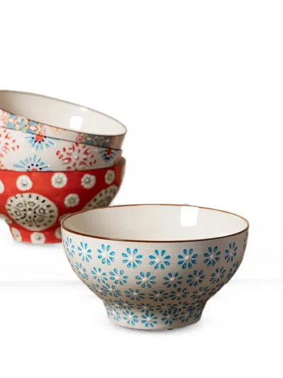 Cu I Seeyou Patterned Ceramic Bowls In Multi