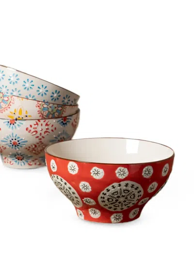 Cu I Seeyou Patterned Ceramic Bowls In Multi