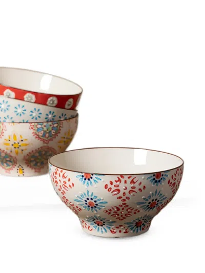 Cu I Seeyou Patterned Ceramic Bowls In Multi