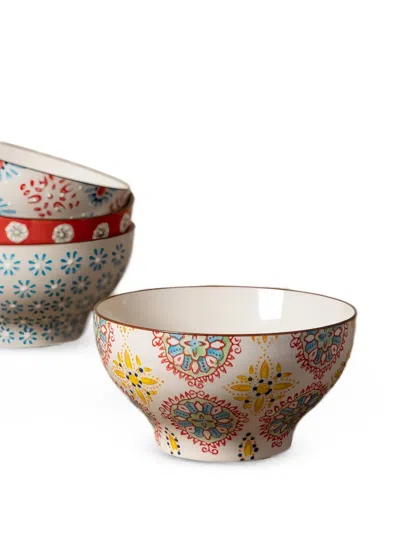 Cu I Seeyou Patterned Ceramic Bowls In Multi