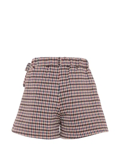 Mayoral Houndstooth-pattern Belt-bag Shorts In Multi