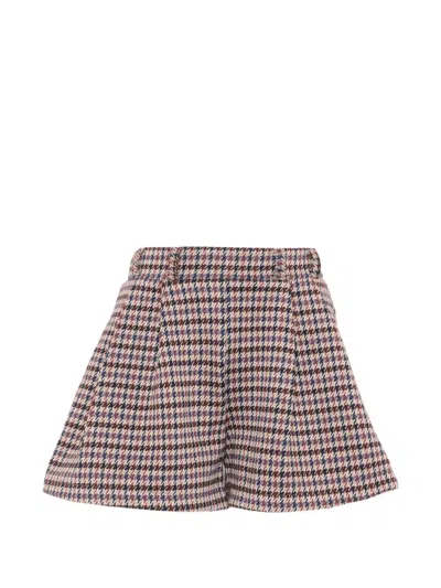 Mayoral Houndstooth-pattern Belt-bag Shorts In Multi