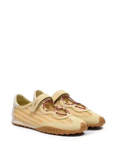 Hoff Bridge Gingham-pattern Touch-strap Sneakerinas In Neutral