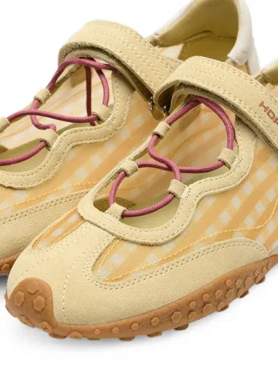 Hoff Bridge Gingham-pattern Touch-strap Sneakerinas In Neutral
