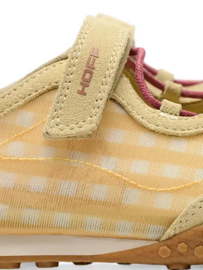 Hoff Bridge Gingham-pattern Touch-strap Sneakerinas In Neutral
