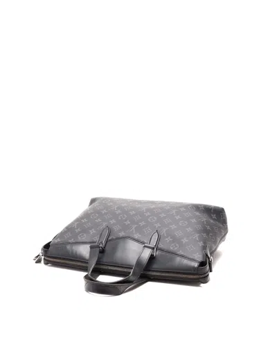 Pre-owned Louis Vuitton Monogram Eclipse Explorer Briefcase In Black