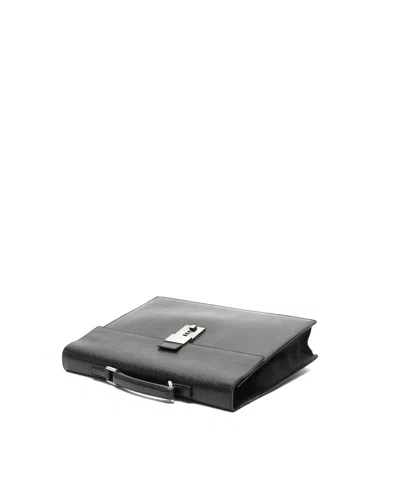 Pre-owned Gucci Code Lock Briefcase In Black