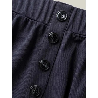 Bloomchic Button Front Wide-leg Pants In Blue