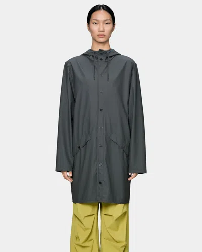 Rains Long Unisex Jacket In Blue