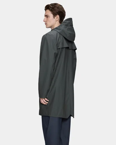 Rains Long Unisex Jacket In Blue