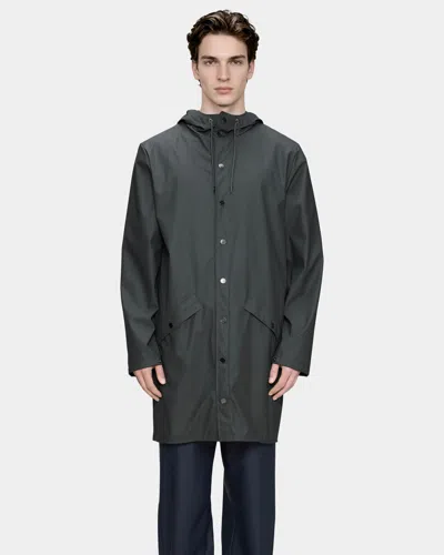 Rains Long Unisex Jacket In Blue