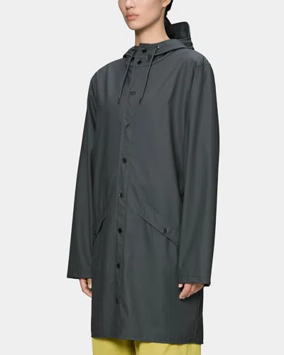 Rains Long Unisex Jacket In Blue