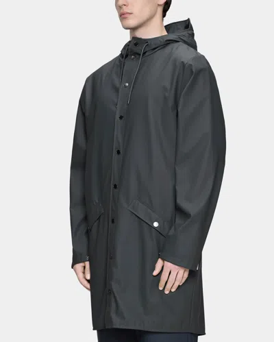 Rains Long Unisex Jacket In Blue