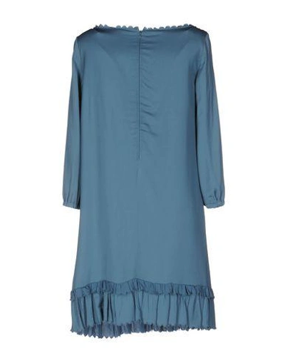 Shop Red Valentino Short Dress In Slate Blue