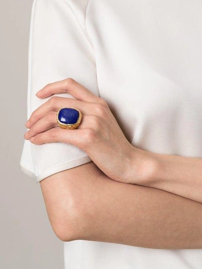 Shop Aurelie Bidermann 'miki Dora' Signet Ring In Blue