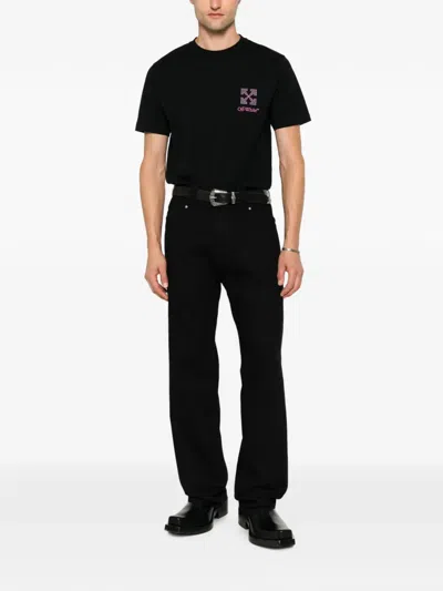 Off-white Arrows Logo-print Cotton T-shirt In Black