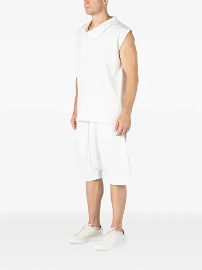 Alchemy Drop-crotch Drawstring Shorts In White
