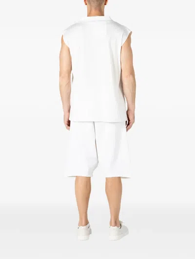 Alchemy Drop-crotch Drawstring Shorts In White