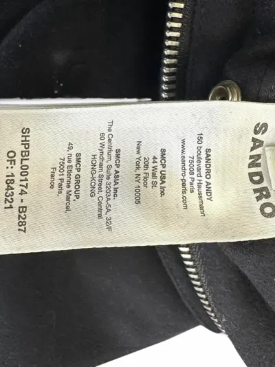 Pre-owned Sandro Zip-up Patch-pockets Jacket In Black