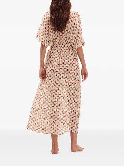 Eres Polka-dot Drawstring Midi Dress In Multi