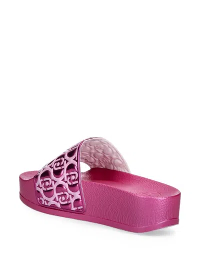 Liu •jo Logo-embossed Platform Slides In Multi