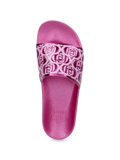 Liu •jo Logo-embossed Platform Slides In Multi