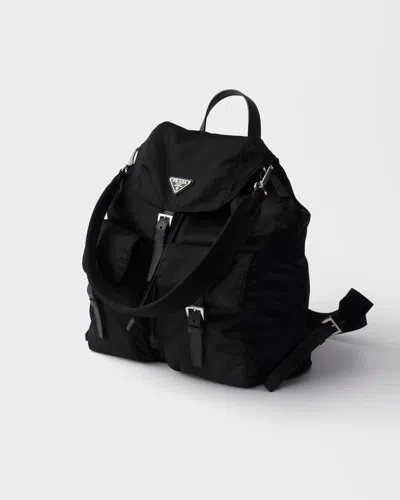 Prada Medium Re-nylon Backpack In Black