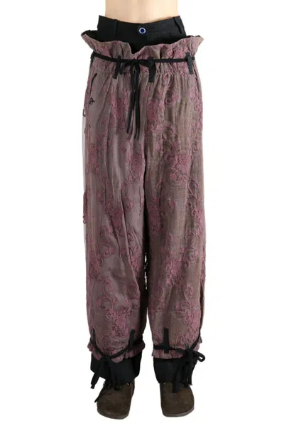 Communs Lace Overlay Pants In Multi