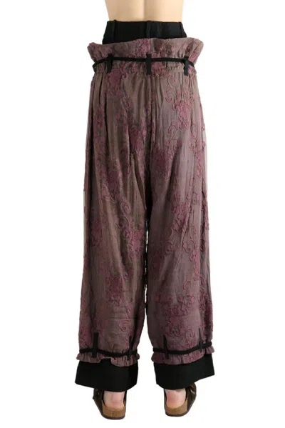 Communs Lace Overlay Pants In Multi
