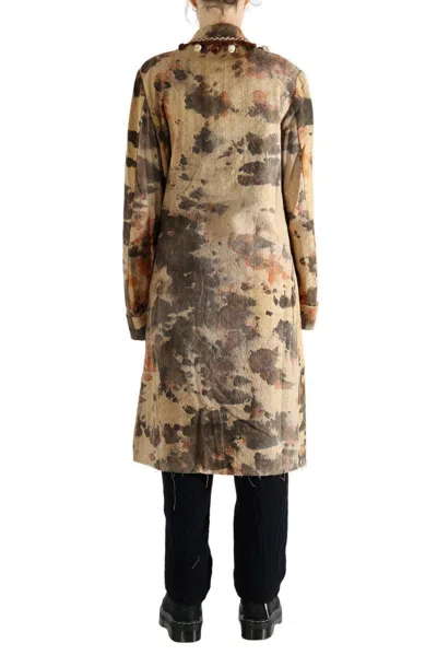 Communs Double-breasted Scalloped Coat In Brown