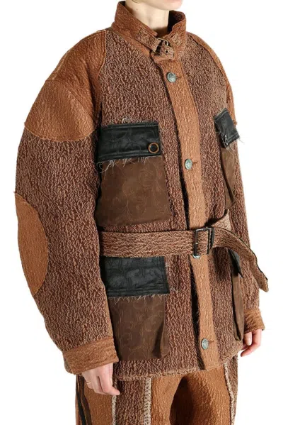 Communs Belted Jacket In Brown