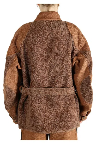 Communs Belted Jacket In Brown