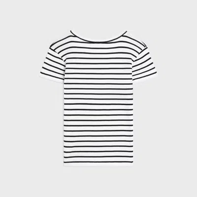 Celine T-shirt In Striped Silk Jersey In Multi