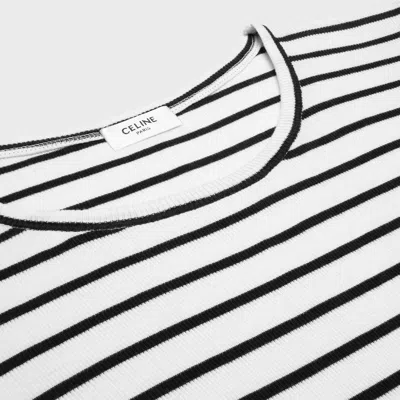 Celine T-shirt In Striped Silk Jersey In Multi