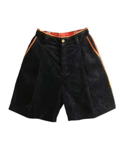 Communs Velour Shorts In Black