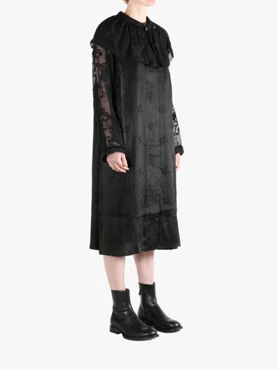 Communs Lace Ruffled Coat In Black