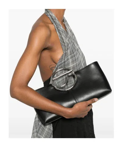 Coperni Leather Tote Bag In Black